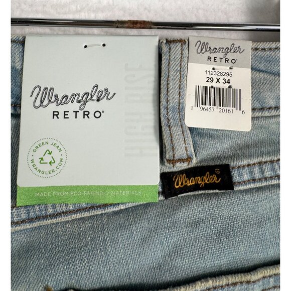 wrangler Retro Trumpet flare jeans light denim distressed western 90s sz 29x34 - Picture 2 of 12